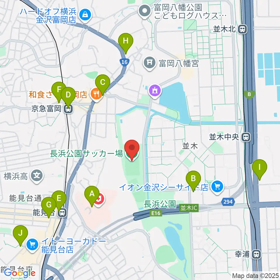 長浜公園サッカー場周辺のコンビニエンスストア一覧地図