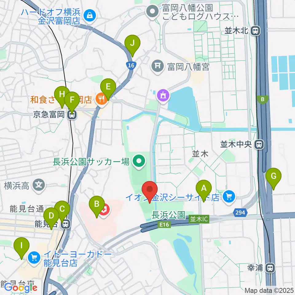 長浜公園野球場周辺のコンビニエンスストア一覧地図