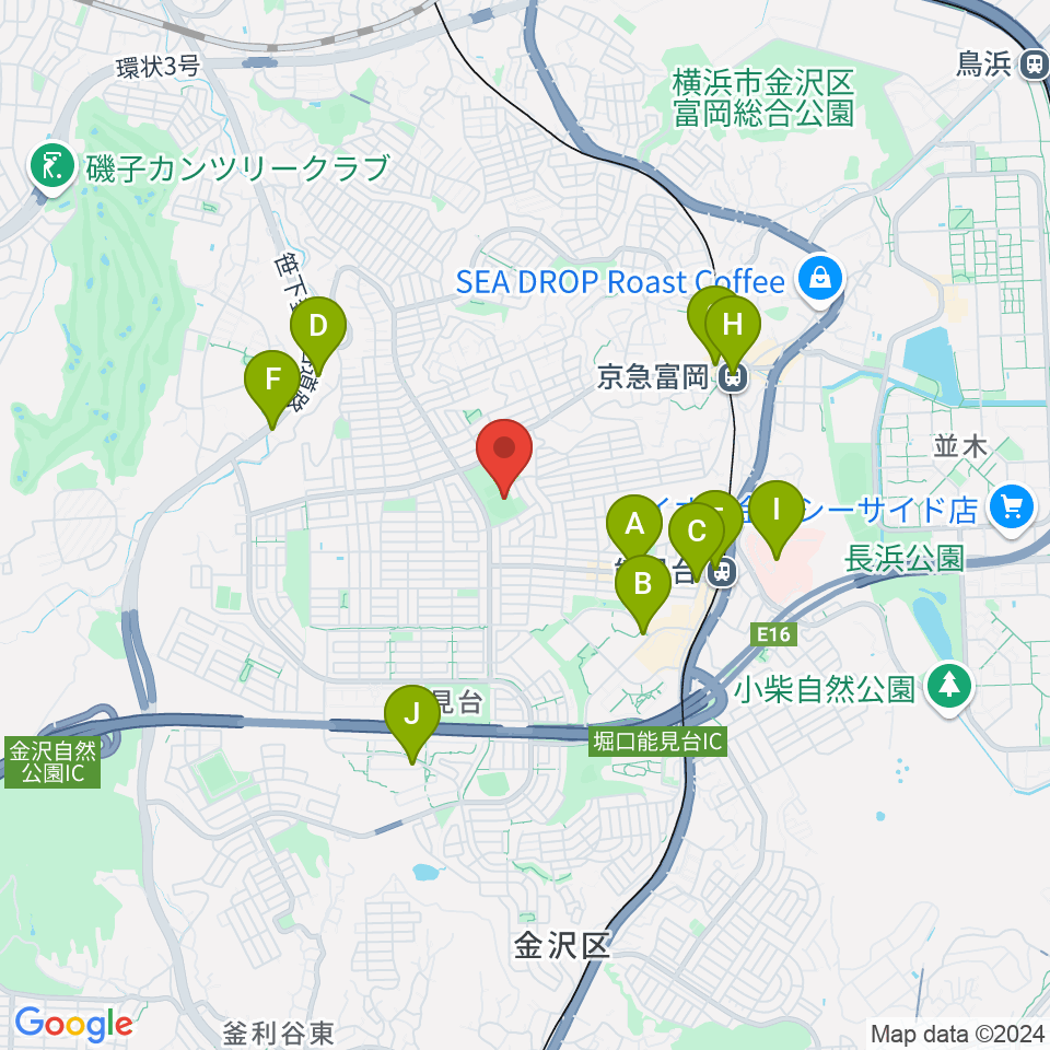 富岡西公園野球場周辺のコンビニエンスストア一覧地図