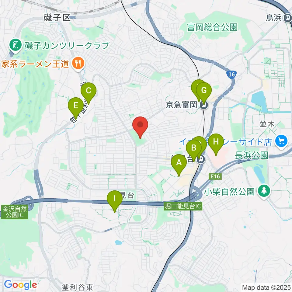 富岡西公園野球場周辺のコンビニエンスストア一覧地図