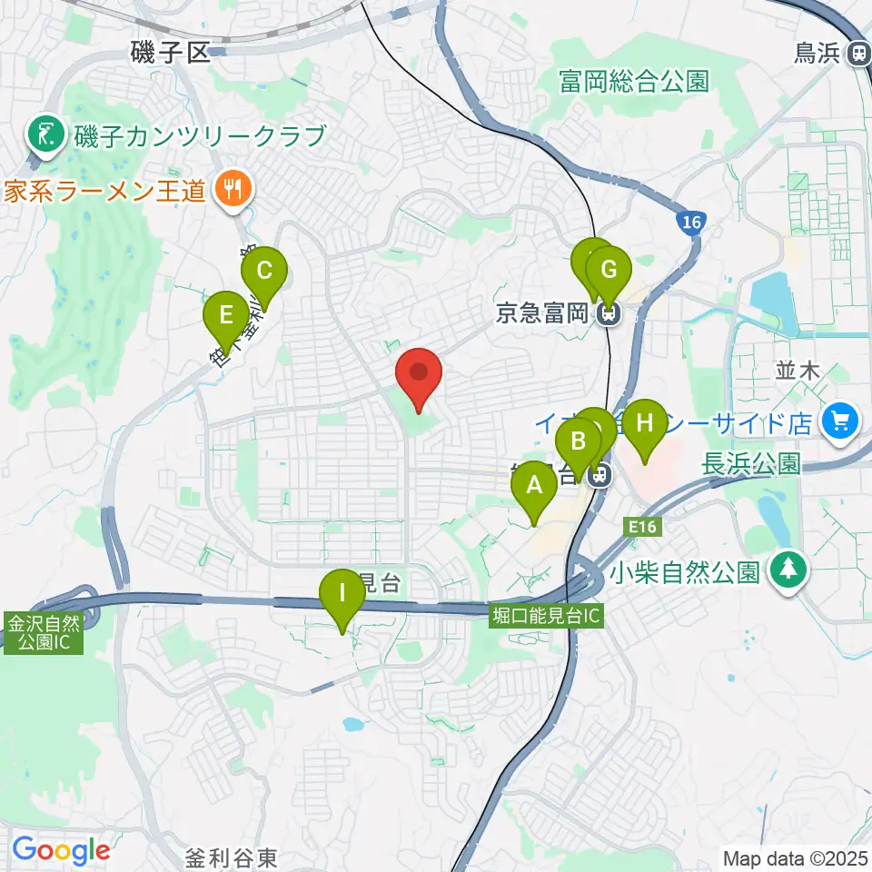 富岡西公園野球場周辺のコンビニエンスストア一覧地図