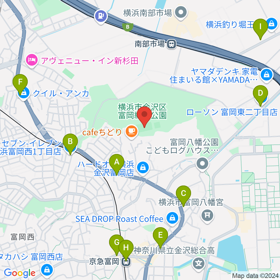 富岡総合公園多目的広場周辺のコンビニエンスストア一覧地図