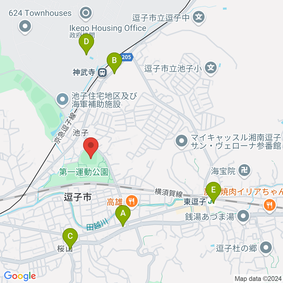 第一運動公園野球場周辺のコンビニエンスストア一覧地図