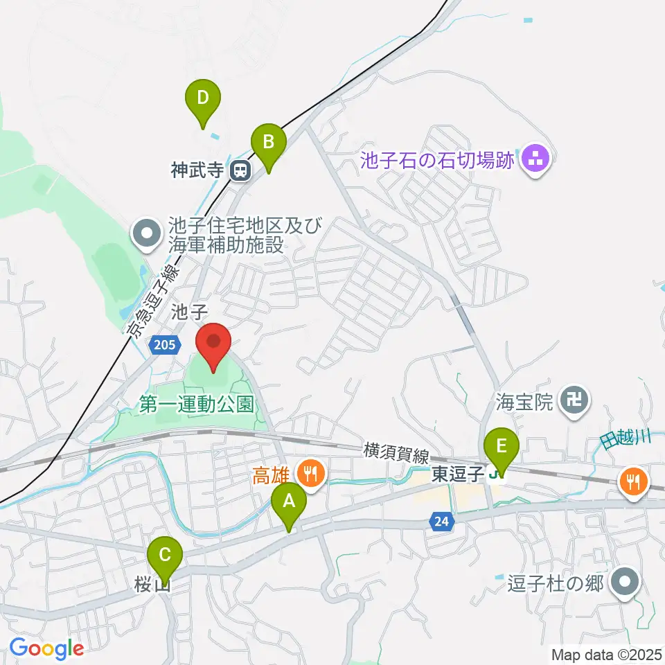 第一運動公園野球場周辺のコンビニエンスストア一覧地図