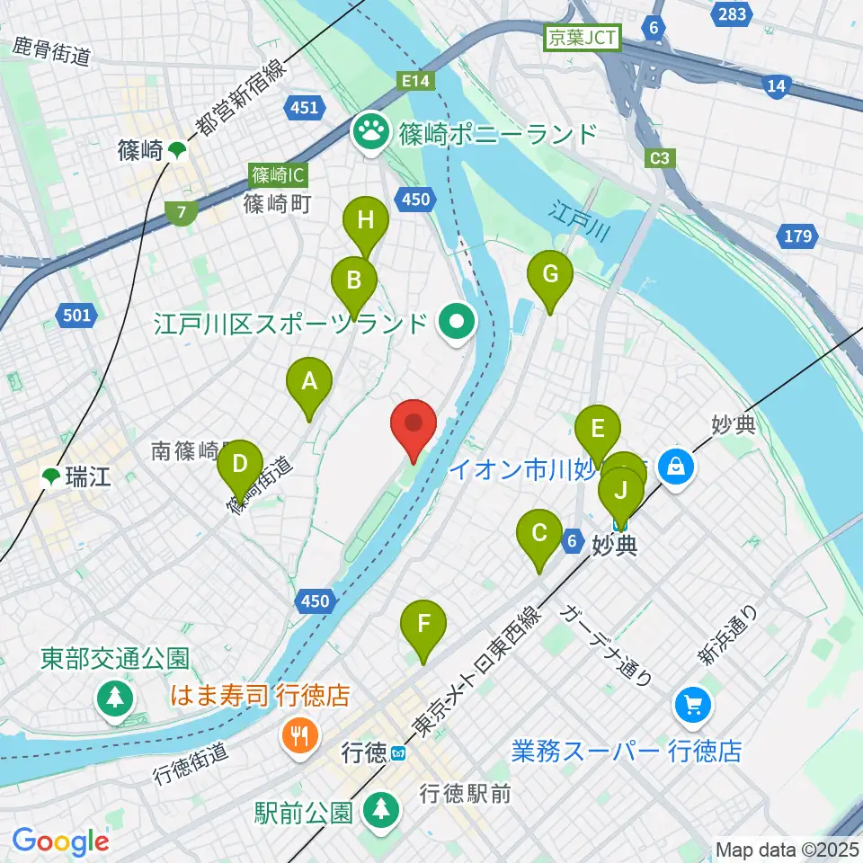 水辺のスポーツガーデン少年野球場周辺のコンビニエンスストア一覧地図