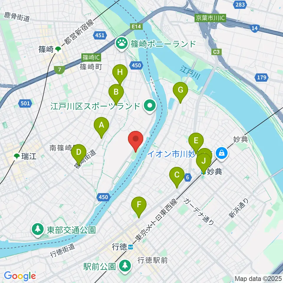 水辺のスポーツガーデン少年野球場周辺のコンビニエンスストア一覧地図