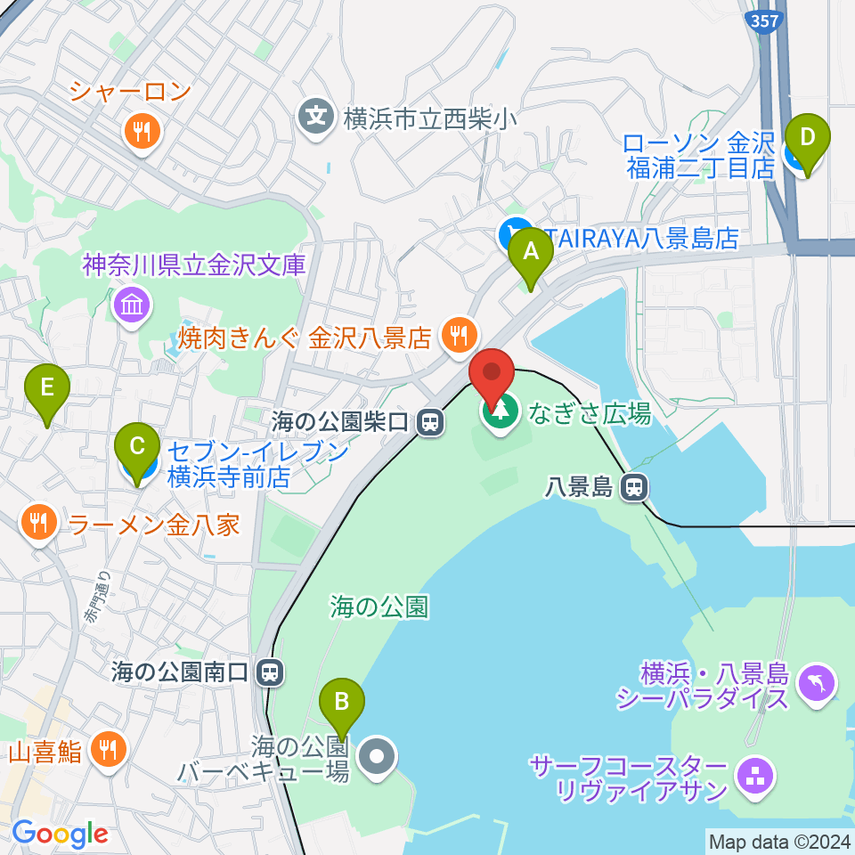 海の公園なぎさ広場多目的グラウンド周辺のコンビニエンスストア一覧地図