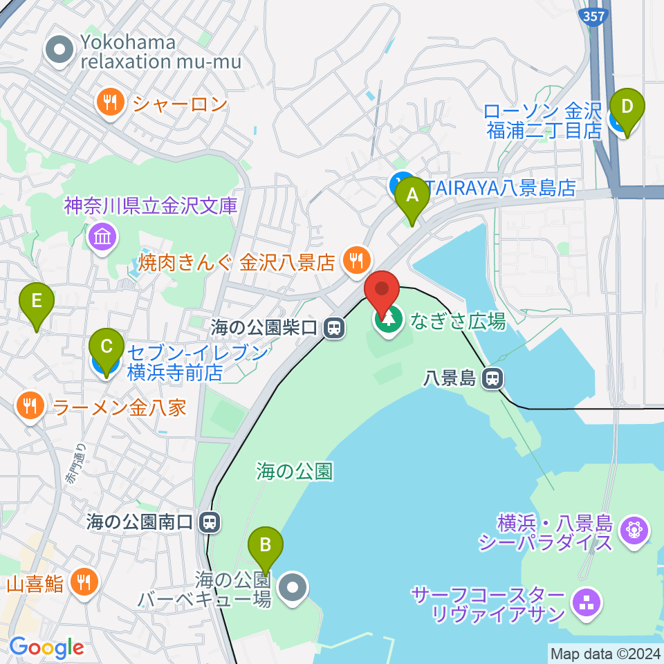 海の公園なぎさ広場多目的グラウンド周辺のコンビニエンスストア一覧地図