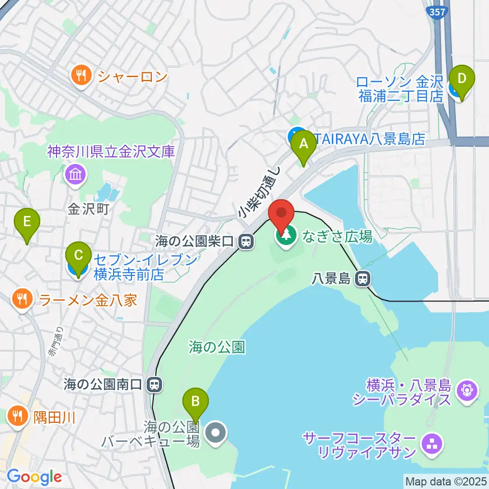 海の公園なぎさ広場多目的グラウンド周辺のコンビニエンスストア一覧地図