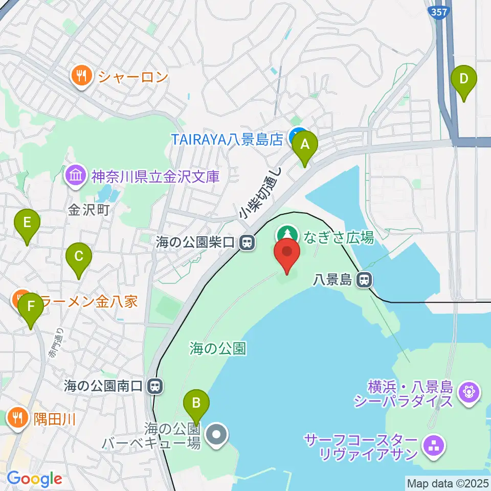 海の公園ビーチバレー場周辺のコンビニエンスストア一覧地図