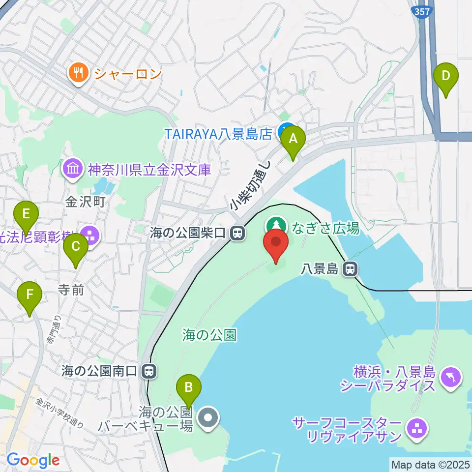 海の公園ビーチバレー場周辺のコンビニエンスストア一覧地図