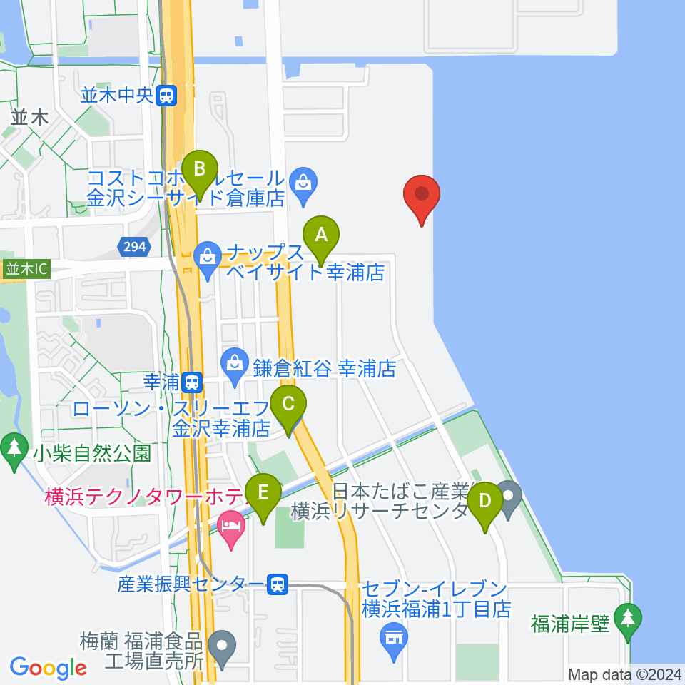 横浜市金沢プール周辺のコンビニエンスストア一覧地図