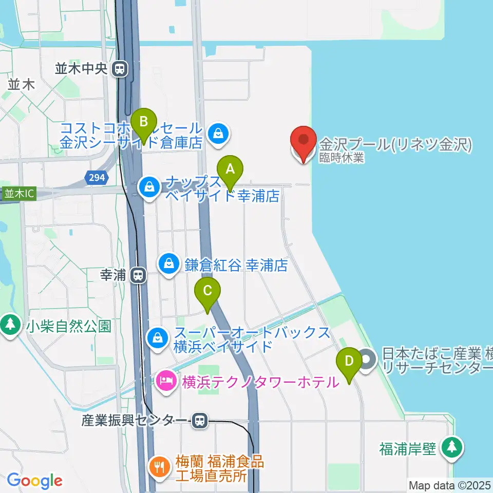 横浜市金沢プール周辺のコンビニエンスストア一覧地図