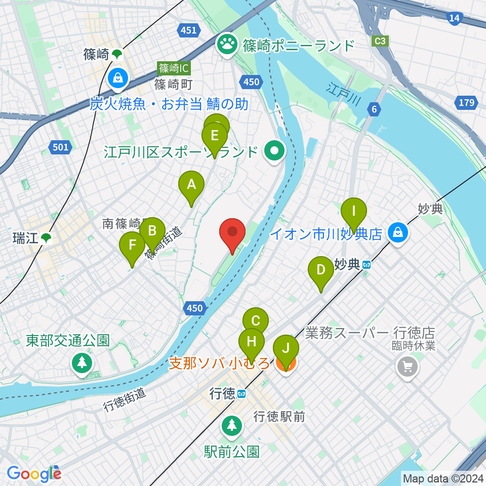 水辺のスポーツガーデン多目的広場周辺のコンビニエンスストア一覧地図