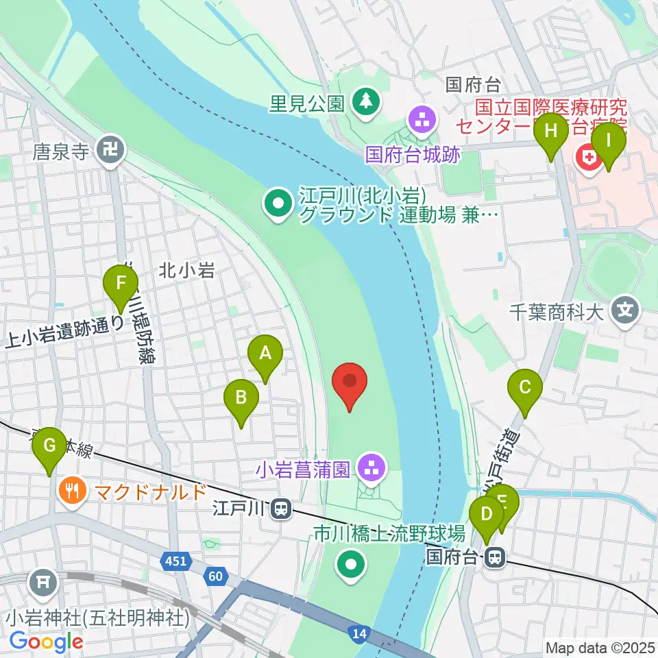 京成鉄橋上流野球場周辺のコンビニエンスストア一覧地図