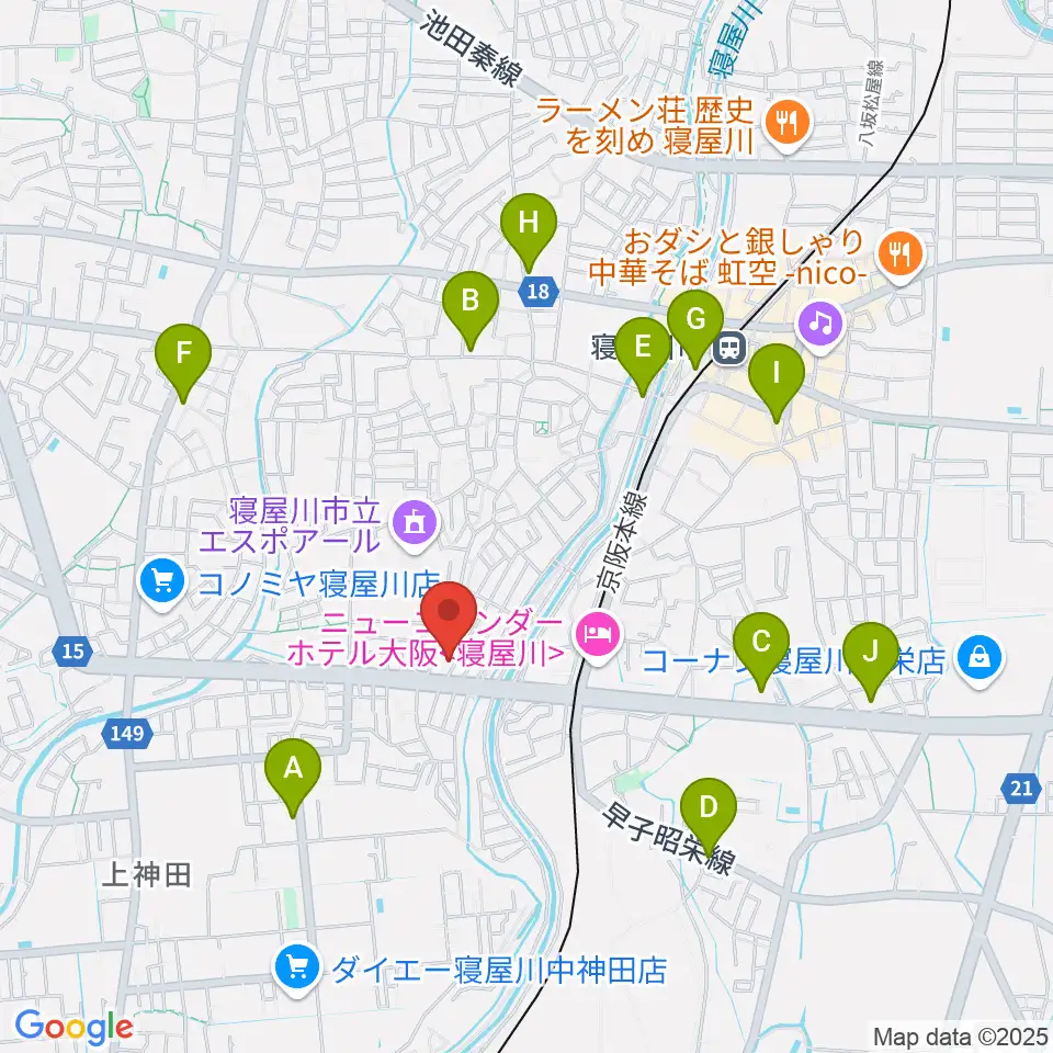 ミュージックワークス周辺のコンビニエンスストア一覧地図