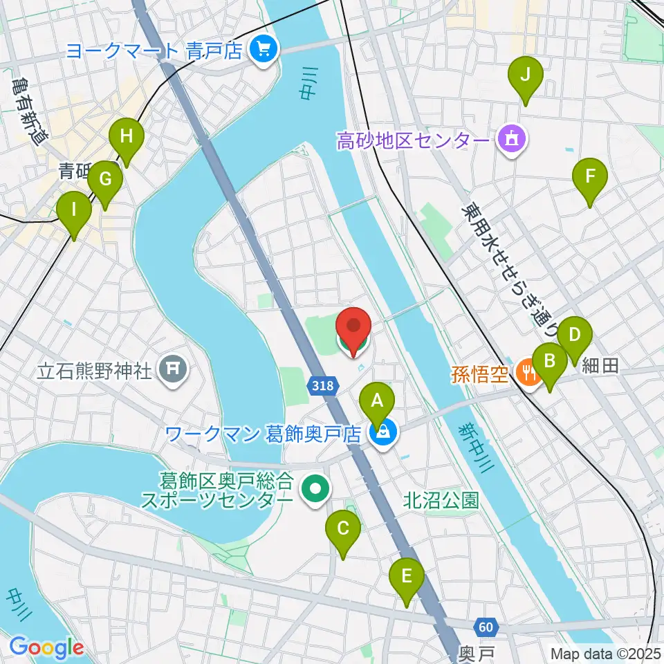 奥戸総合スポーツセンター温水プール館周辺のコンビニエンスストア一覧地図