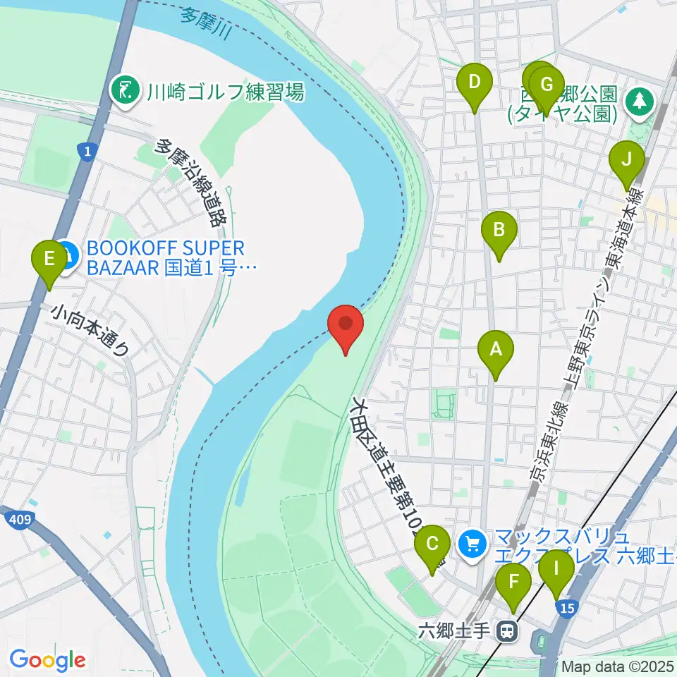 大田区区民広場周辺のコンビニエンスストア一覧地図