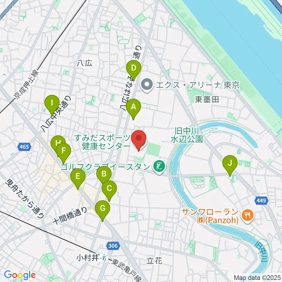 すみだスポーツ健康センター周辺のコンビニエンスストア一覧地図