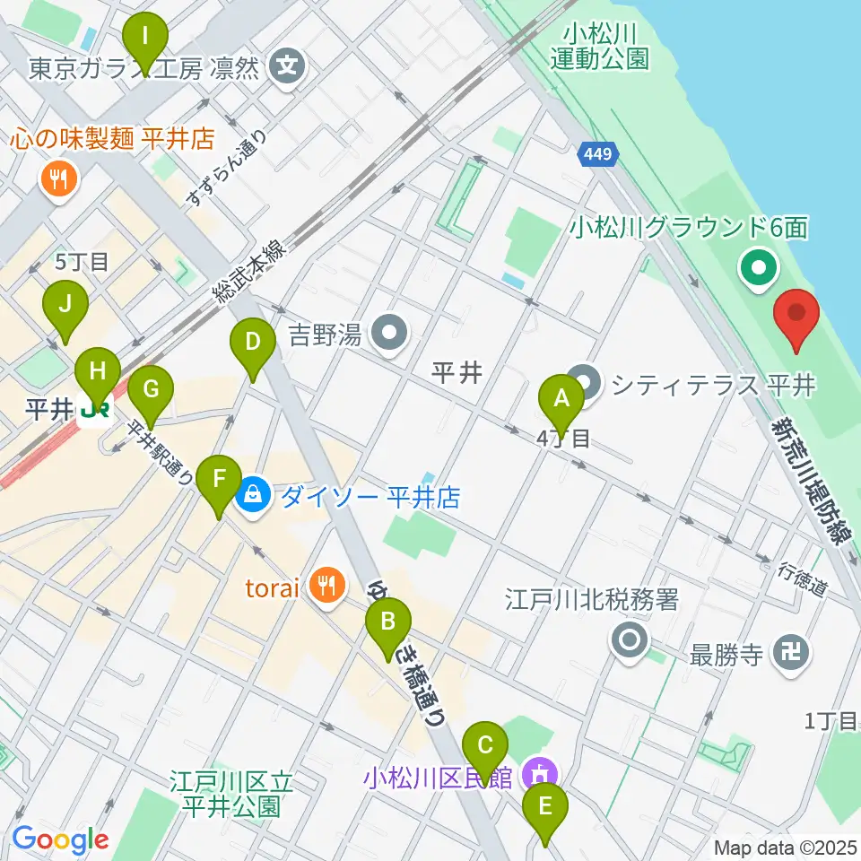 小松川少年野球場周辺のコンビニエンスストア一覧地図