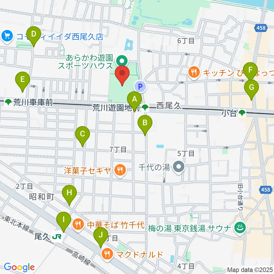 あらかわ遊園運動場周辺のコンビニエンスストア一覧地図