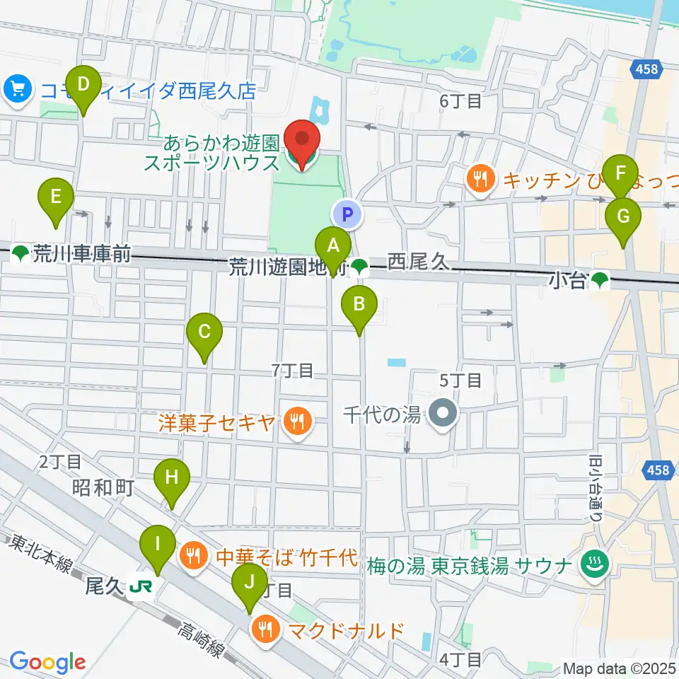 あらかわ遊園スポーツハウス周辺のコンビニエンスストア一覧地図