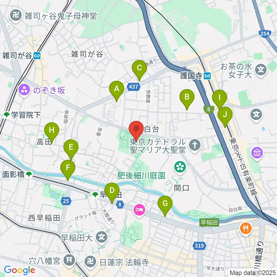 目白台運動公園多目的広場周辺のコンビニエンスストア一覧地図