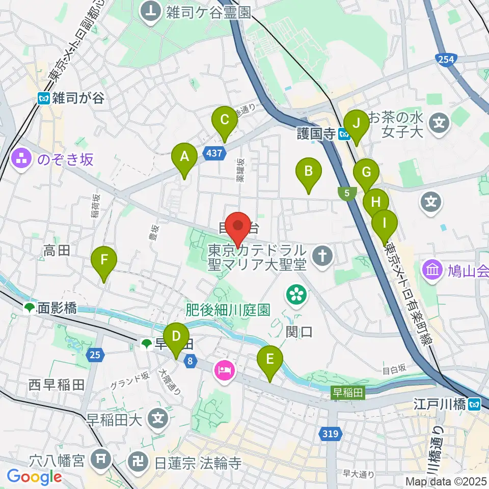 目白台運動公園フットサルコート周辺のコンビニエンスストア一覧地図