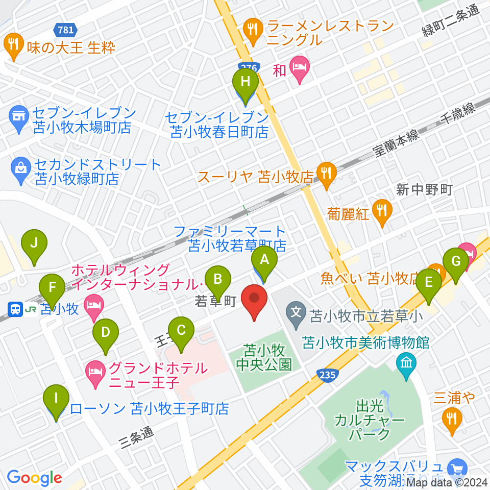 nepiaアイスアリーナ周辺のコンビニエンスストア一覧地図