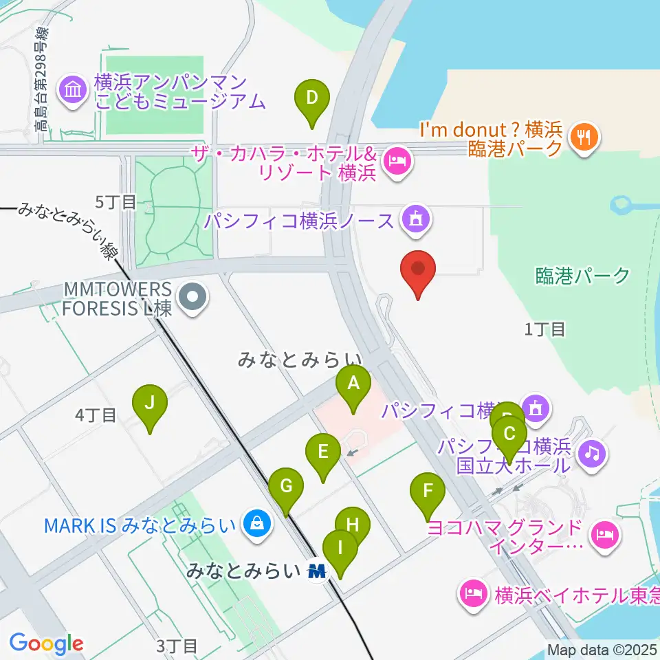 パシフィコ横浜 アネックスホール周辺のコンビニエンスストア一覧地図