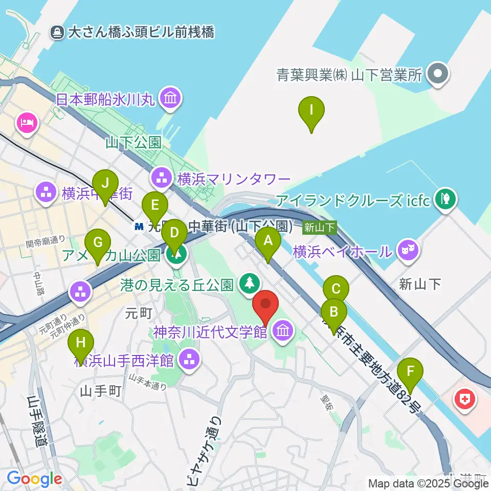 大佛次郎記念館周辺のコンビニエンスストア一覧地図