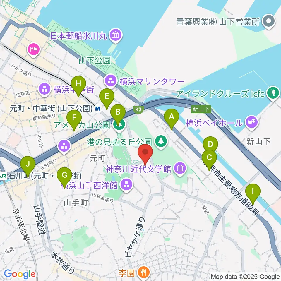 岩崎博物館 ゲーテ座記念周辺のコンビニエンスストア一覧地図