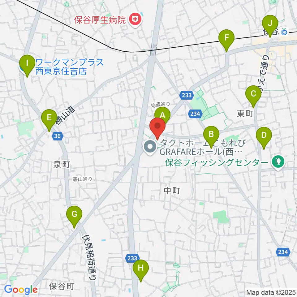 西東京市スポーツセンター周辺のコンビニエンスストア一覧地図