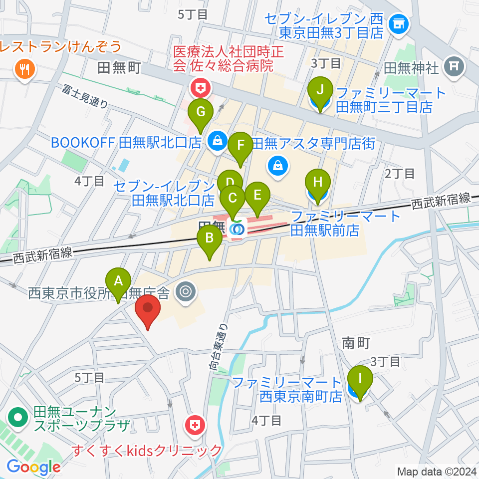 西東京市南町スポーツ・文化交流センターきらっと周辺のコンビニエンスストア一覧地図