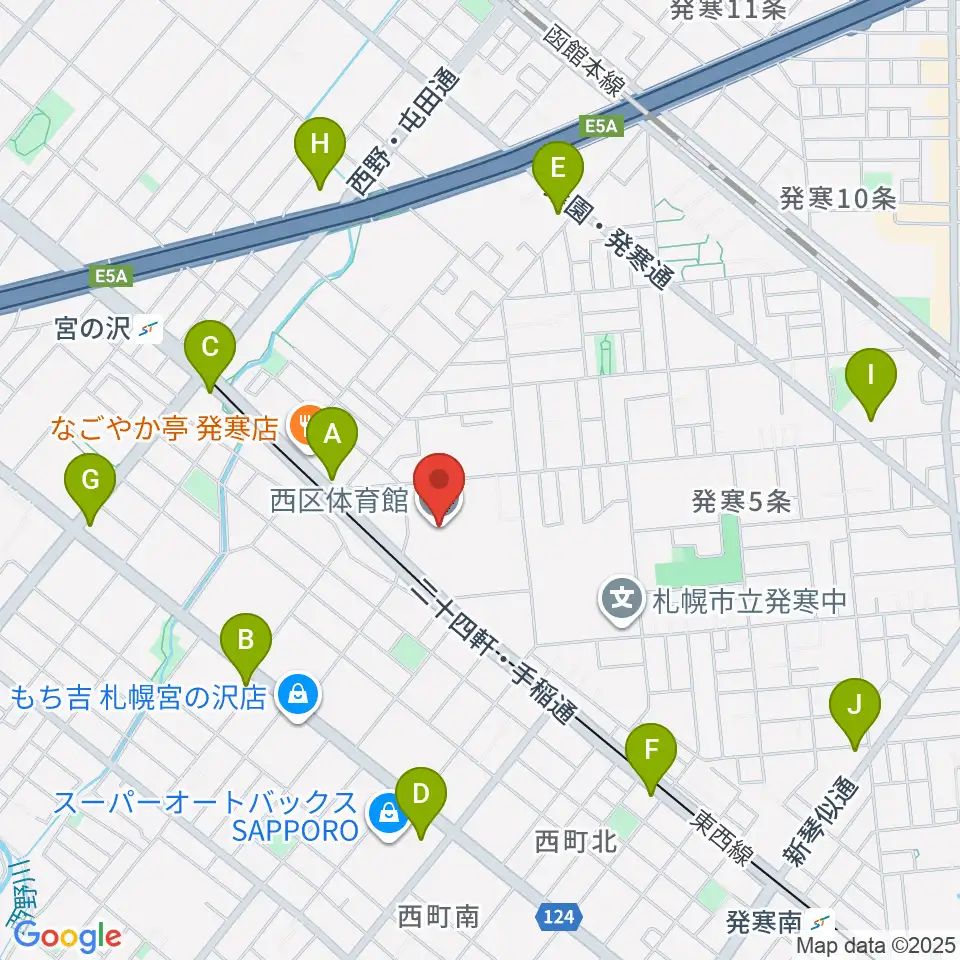 札幌市西区体育館・温水プール周辺のコンビニエンスストア一覧地図