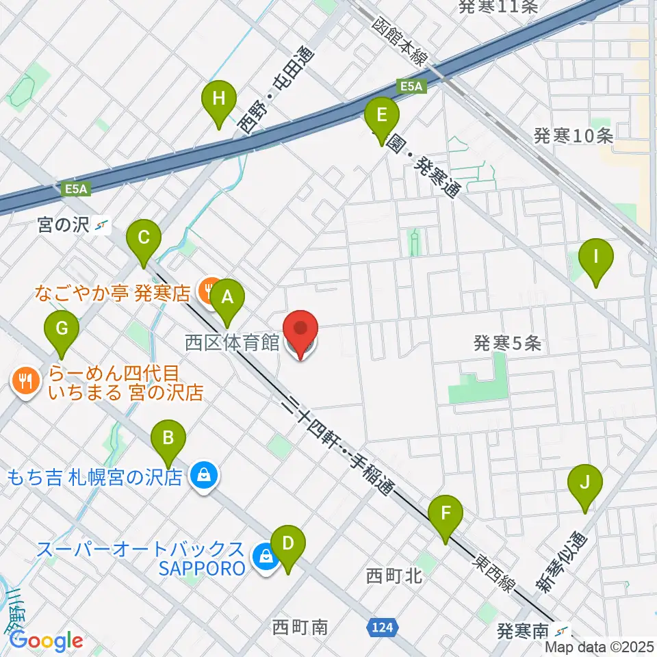 札幌市西区体育館・温水プール周辺のコンビニエンスストア一覧地図