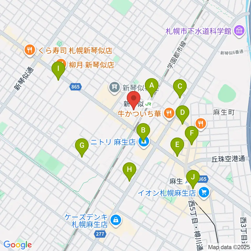 札幌市北区体育館周辺のコンビニエンスストア一覧地図