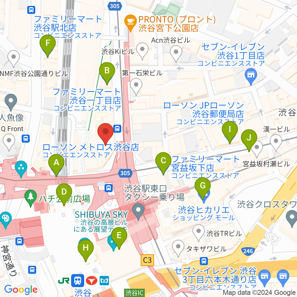 Bunkamuraル・シネマ渋谷宮下周辺のコンビニエンスストア一覧地図