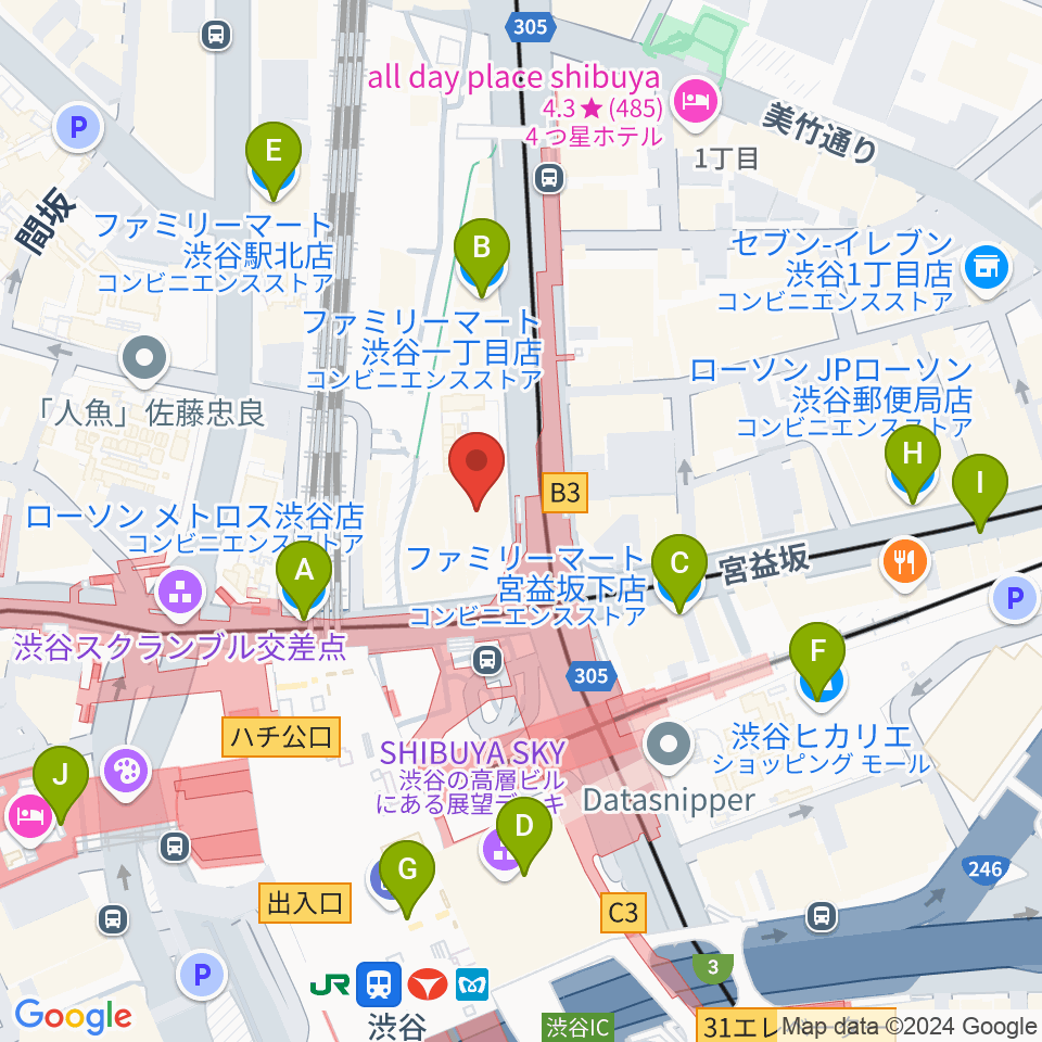 Bunkamuraル・シネマ渋谷宮下周辺のコンビニエンスストア一覧地図