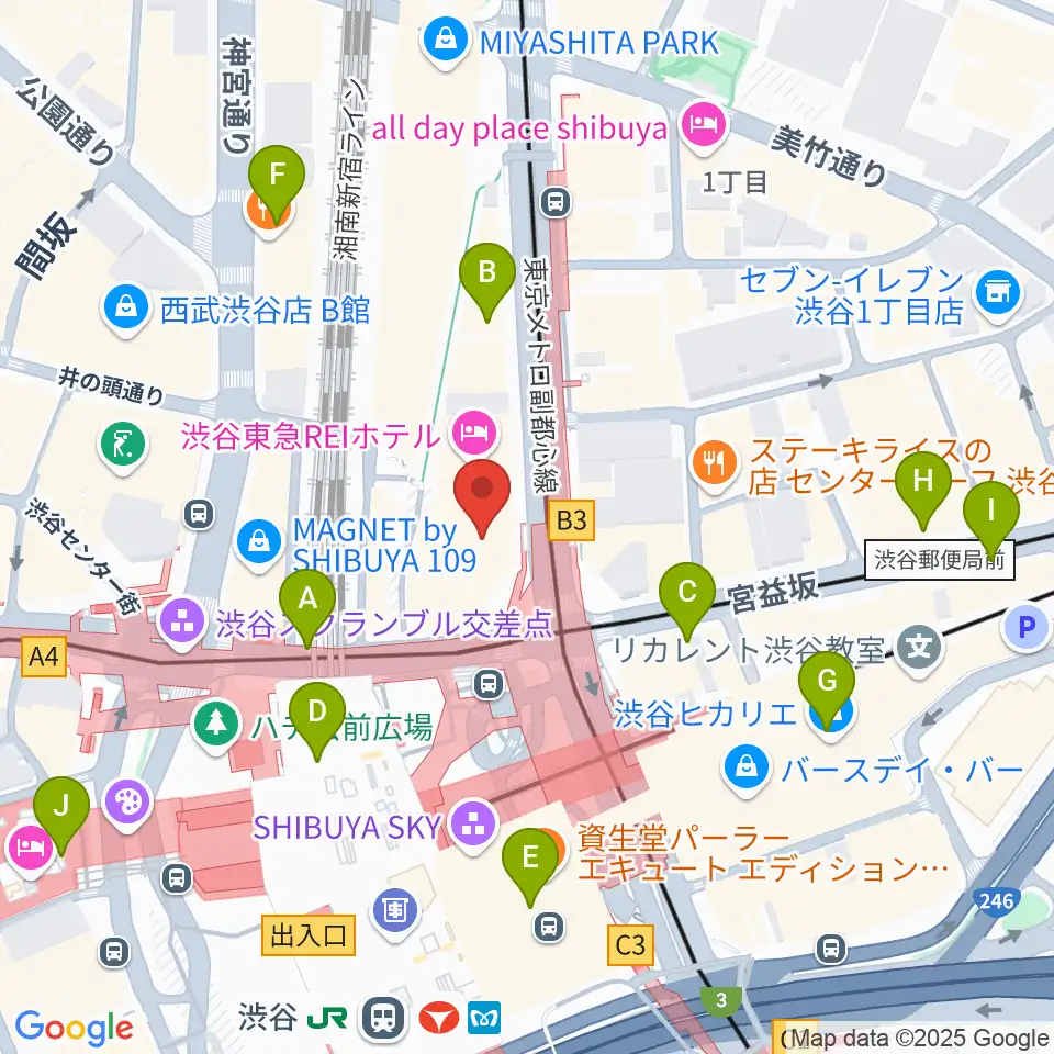 Bunkamuraル・シネマ渋谷宮下周辺のコンビニエンスストア一覧地図