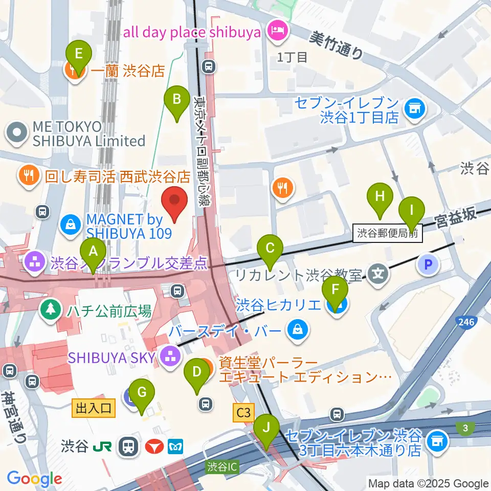 Bunkamuraル・シネマ渋谷宮下周辺のコンビニエンスストア一覧地図