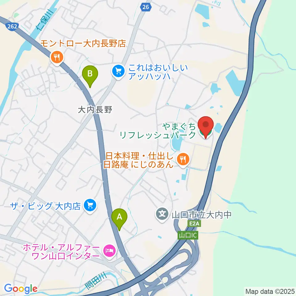 やまぐちリフレッシュパーク総合体育館周辺のコンビニエンスストア一覧地図