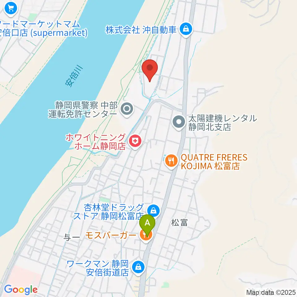 静岡市北部体育館周辺のコンビニエンスストア一覧地図