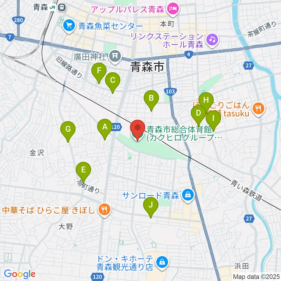 カクヒログループスーパーアリーナ周辺のコンビニエンスストア一覧地図