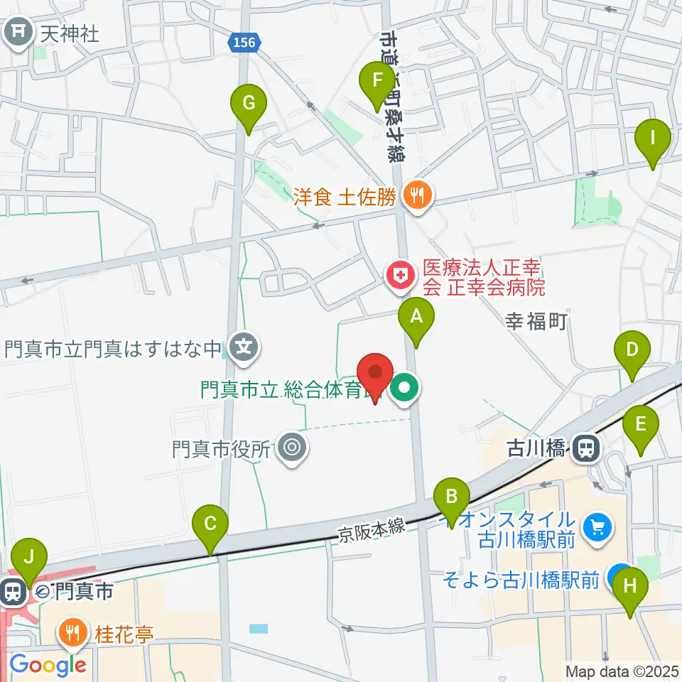 門真市立総合体育館周辺のコンビニエンスストア一覧地図