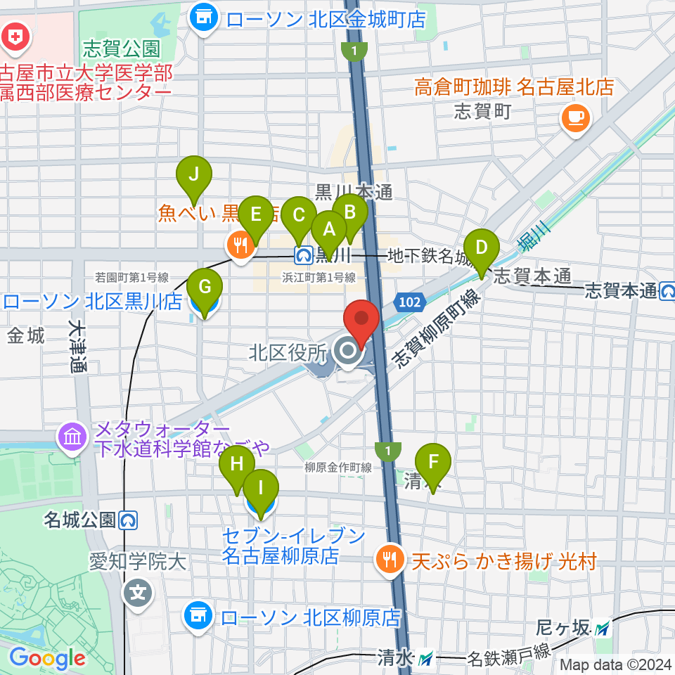 レインボー黒川スポーツトレーニングセンター周辺のコンビニエンスストア一覧地図