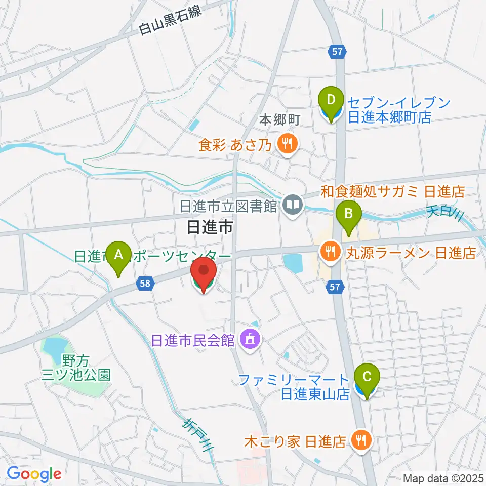 日進市スポーツセンター周辺のコンビニエンスストア一覧地図