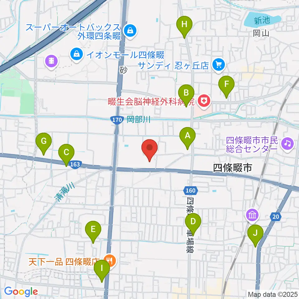 四條畷市立市民総合体育館サン・アリーナ25周辺のコンビニエンスストア一覧地図