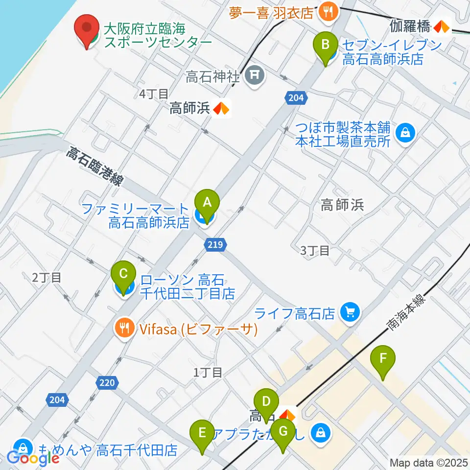 大阪府立臨海スポーツセンター周辺のコンビニエンスストア一覧地図