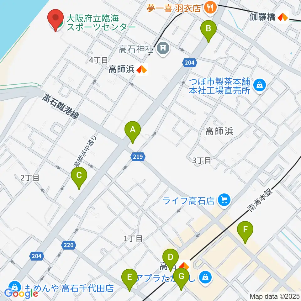 大阪府立臨海スポーツセンター周辺のコンビニエンスストア一覧地図